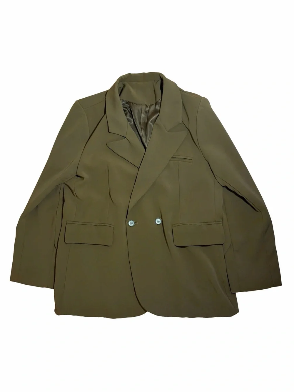 Women’s Double-Breasted Blazer (Olive Green) - Picture 1 of 3